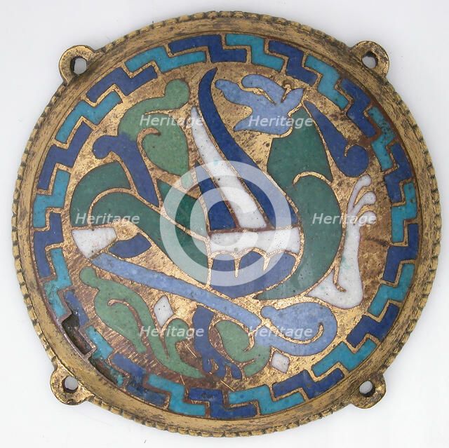 Winged Dragon (one of five medallions from a coffret), French, ca. 1110-30. Creator: Unknown.