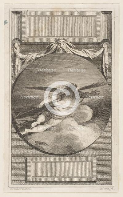 Winged Figure Flying Through Clouds, ca. 1780-87. Creator: William Blake.
