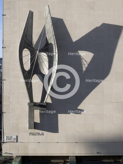 'Winged Figure', sculpture by Barbara Hepworth, Oxford Street, London, 2015. Artist: Chris Redgrave.