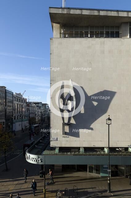 'Winged Figure', sculpture by Barbara Hepworth, Oxford Street, London, 2015. Artist: Chris Redgrave.