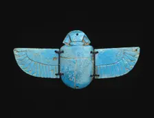 Winged Scarab Amulet, Egypt, Late Period (664-332 BCE). Creator: Unknown