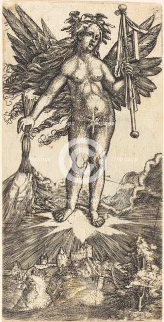 Winged Woman on a Star, c. 1515/1518. Creator: Albrecht Altdorfer.