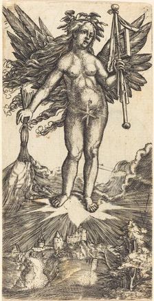 Winged Woman on a Star, c. 1515/1518. Creator: Albrecht Altdorfer