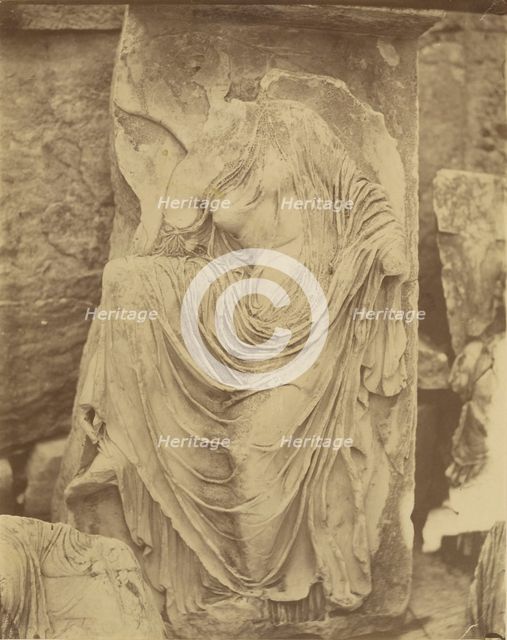 Wingless Victory - sculptural fragment from the Athena Nike parapet, 1865. Creator: Konstantinos Dimitriou.