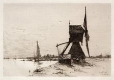 Windmill along the Coast, 1884. Creator: Charles Adams Platt (American, 1861-1933)