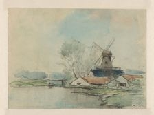 Windmill between the Haarlemmerpoort and the Leidse Bosje, 1903. Creator: Pieter H.J.J. Ras