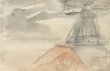 Windmill in moving air, 1834-1911. Creator: Jozef Israels