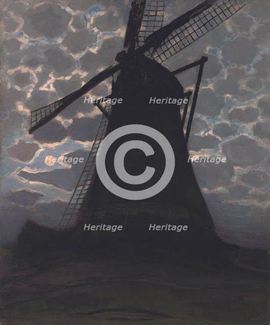 Windmill in the evening, 1917. Creator: Mondrian, Piet (1872-1944).