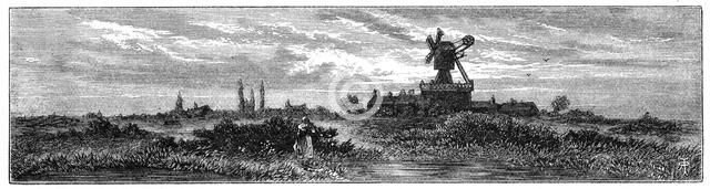 'Windmill on Wimbledon Common', 1880. Artist: Robert Taylor Pritchett