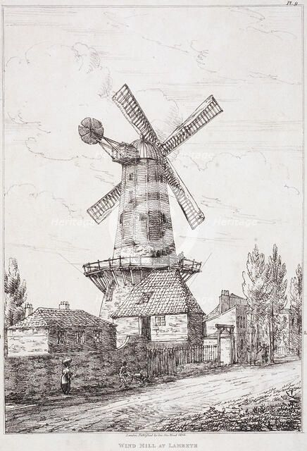 Windmill, Lambeth, London, 1814. Artist: Anon