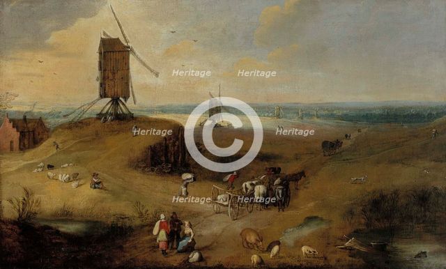 Windmill landscape in Flanders, 1607-1635. Creator: Joos de Momper, the younger.