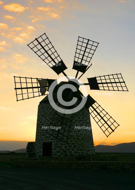 Windmill near Tefia, Fuerteventura, Canary Islands. Creator: Peter Thompson.