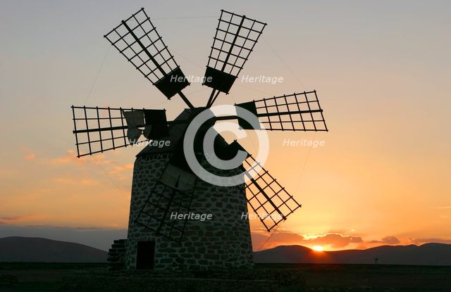 Windmill near Tefia, Fuerteventura, Canary Islands. Creator: Peter Thompson.