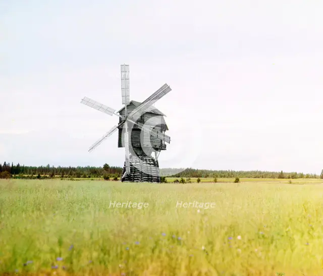 Windmill [Russian Empire], 1909. Creator: Sergey Mikhaylovich Prokudin-Gorsky.