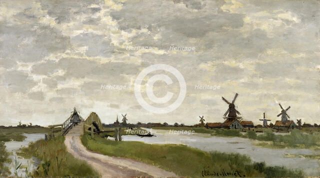 Windmills Near Zaandam, 1871. Creator: Claude Monet.