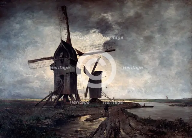 'Windmills of the Surrounding Landscape of Lille', 1877.  Artist: Emmanuel Lansyer