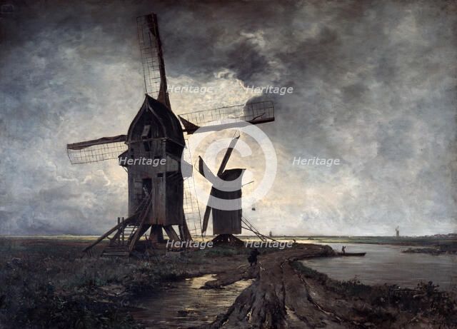 'Windmills of the Surrounding Landscape of Lille', 1877.  Artist: Emmanuel Lansyer