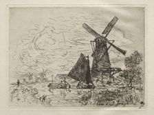 Windmills in Holland. Creator: Johan Barthold Jongkind (Dutch, 1819-1891)
