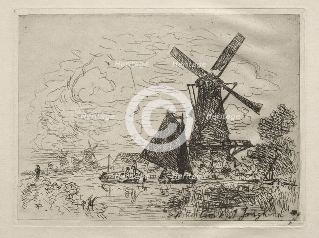Windmills in Holland. Creator: Johan Barthold Jongkind (Dutch, 1819-1891).
