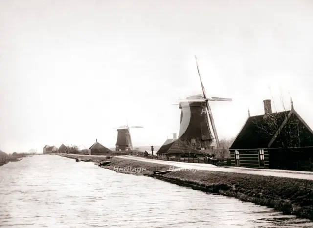 Windmills, Laandam, Netherlands, 1898.Artist: James Batkin