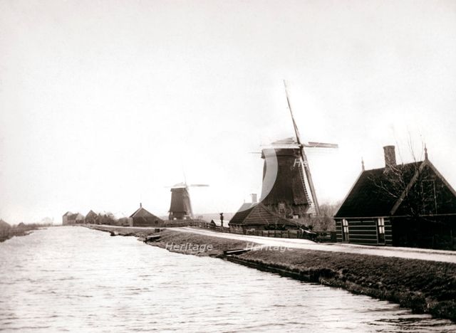 Windmills, Laandam, Netherlands, 1898.Artist: James Batkin