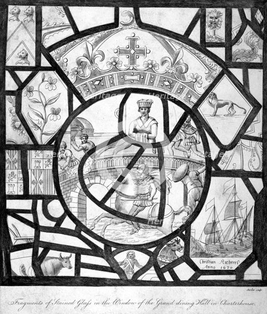 Window at Charterhouse, Finsbury, London, c1800.      Artist: John Barlow
