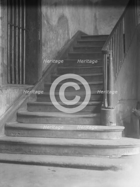 Window and stairway in the old Ursuline convent, New Orleans, between 1920 and 1926. Creator: Arnold Genthe.