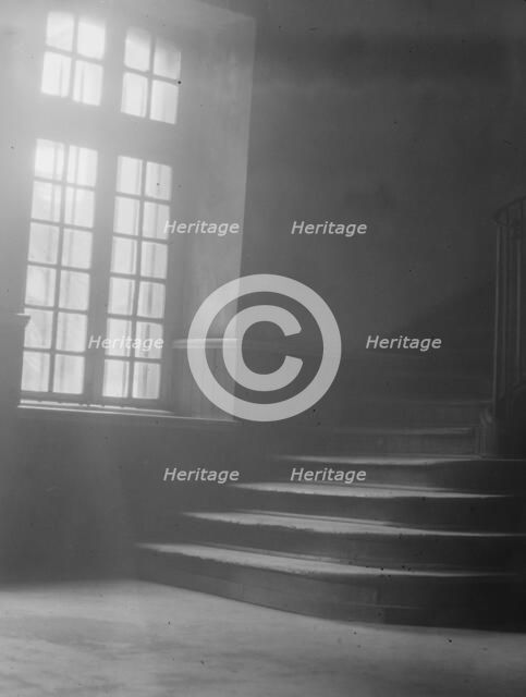 Window and stairway of the old Ursuline convent, New Orleans, between 1920 and 1926. Creator: Arnold Genthe.
