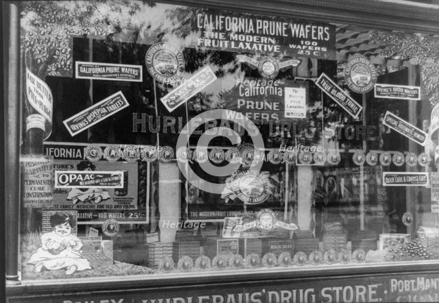 Window display of Hurlebaus' Drug Store, 1897-1898, 1897 or 1898. Creator: Frances Benjamin Johnston.