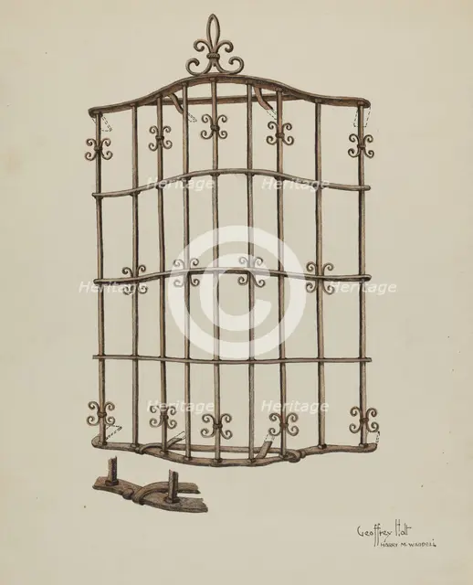 Window Grille, 1935/1942. Creator: Geoffrey Holt.
