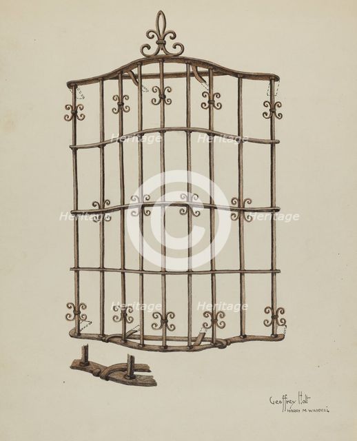 Window Grille, 1935/1942. Creator: Geoffrey Holt.