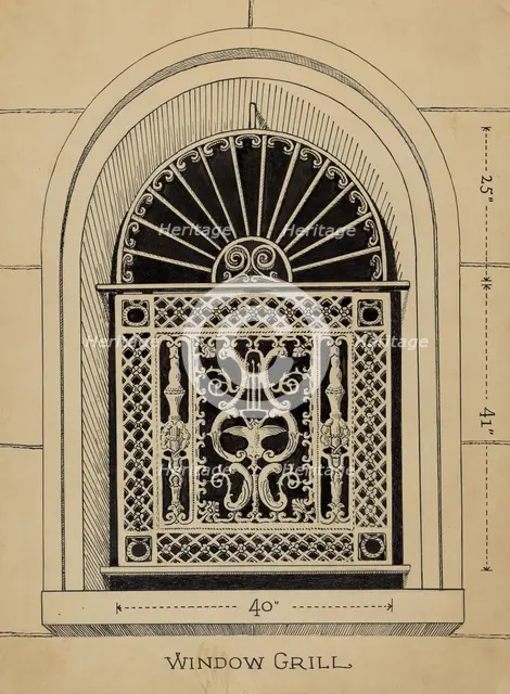 Window Grille, 1935/1942. Creator: Lucien Verbeke.