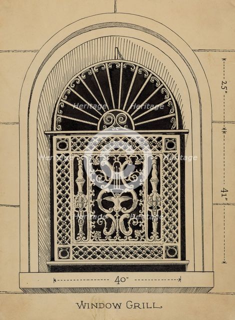 Window Grille, 1935/1942. Creator: Lucien Verbeke.