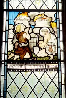 Window in All Saints church, Middleton Cheney, Northamptonshire, 1963. Artist: Laurence Goldman