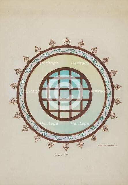 Window in Choir Loft Looking South San Luis Rey Mission, 1936. Creator: Howard H. Sherman.