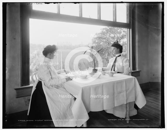Window in girls' restaurant, National Cash Register, Dayton, Ohio, c1902. Creator: William H. Jackson.