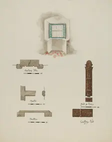 Window Recess, and Casement Details, c. 1939. Creator: Geoffrey Holt