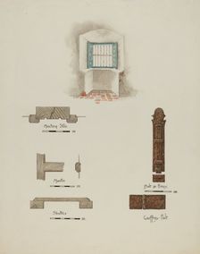 Window Recess, and Casement Details, c. 1939. Creator: Geoffrey Holt