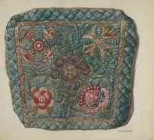 Window Seat Cover, c. 1938. Creator: Mrs. Goodwin