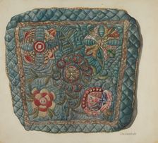 Window Seat Cover, c. 1938. Creator: Mrs. Goodwin