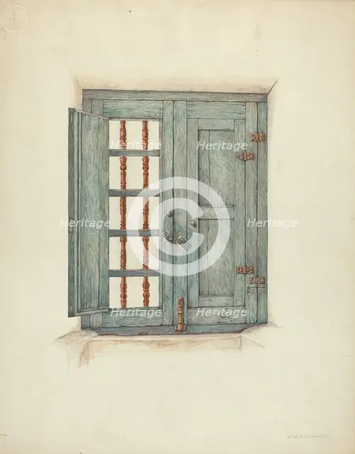Window Shutters and Details, c. 1939. Creator: William Kieckhofel.