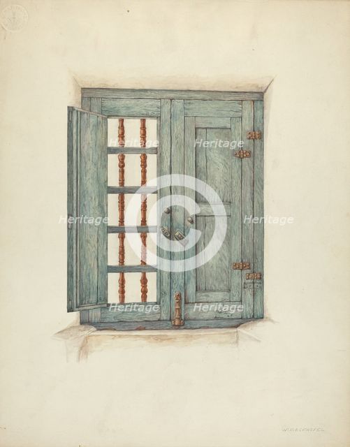 Window Shutters and Details, c. 1939. Creator: William Kieckhofel.
