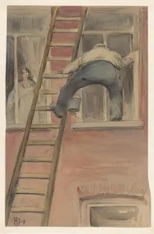 Window washer, 1904. Creator: Herman Heyenbrock