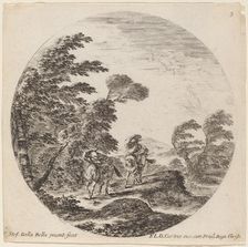 Windblown Horsemen, 1646. Creator: Stefano della Bella