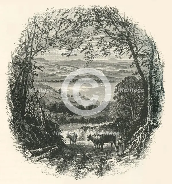 'Windermere, from above Ambleside', c1870.