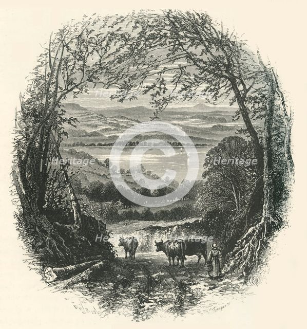'Windermere, from above Ambleside', c1870.