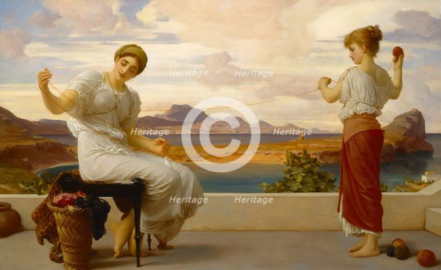 Winding the skein, ca 1878. Artist: Leighton, Frederic, 1st Baron Leighton (1830-1896)