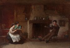 Winding Yarn (Interior of a Nantucket Kitchen), 1872. Creator: Eastman Johnson (American, 1824-1906)