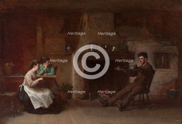 Winding Yarn (Interior of a Nantucket Kitchen), 1872. Creator: Eastman Johnson (American, 1824-1906).