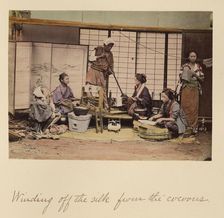 Winding Off the Silk From the Cocoons, about 1873-1883. Creator: Shinichi Suzuki I